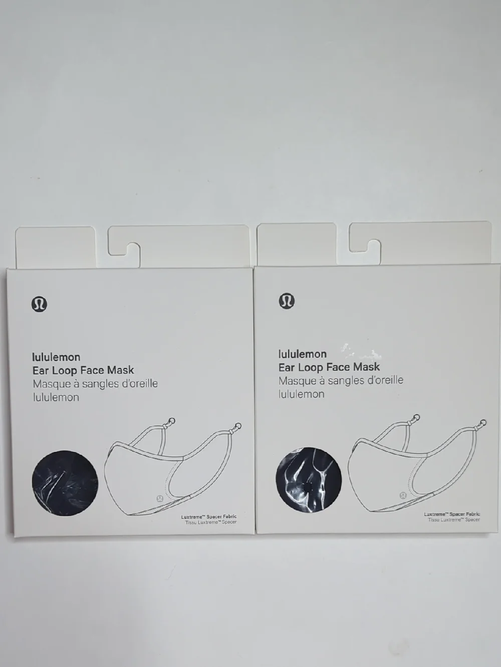 Lululemon Adjustable Ear Loop Face Mask - Lot Of 2 NIB Black